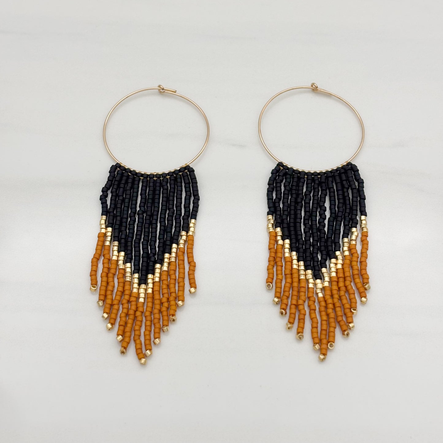 Autumn Bead Fringe Earrings