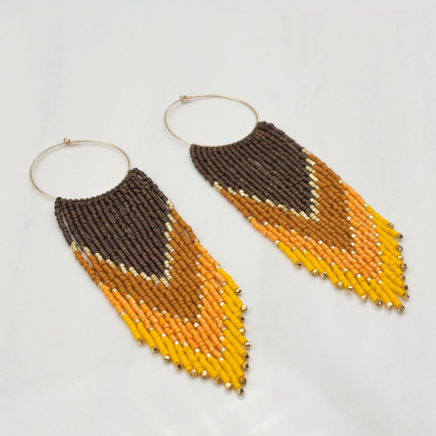 Harvest Bead Fringe Earrings