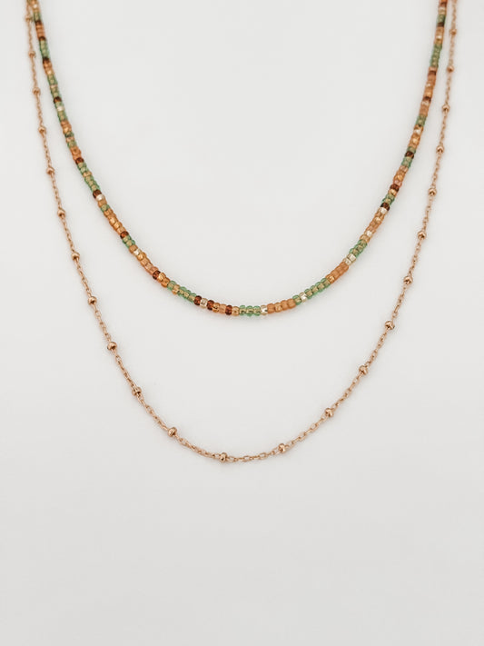 Everyday Layered Necklace - Good in Green